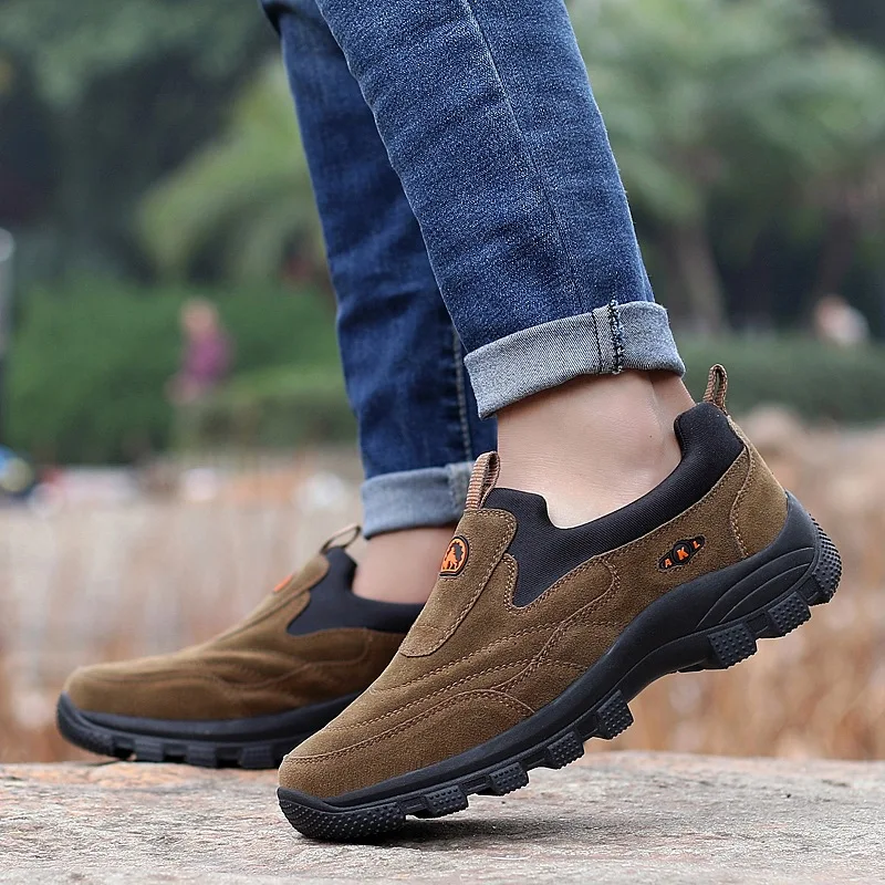 

Мужские кроссовки без шнуровки, серые повседневные кроссовки для активного отдыха, обувь для путешествий армейского зеленого цвета, весна-...