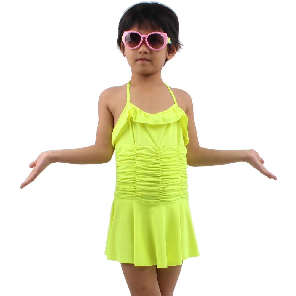 2018 детское цельное бикини в полоску с оборками для маленьких девочек детский