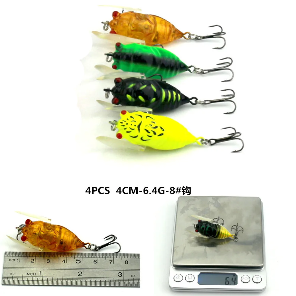 40 шт. crankbait Цикада Троллинг счетчик приманки бас воблер капель вращения подледной