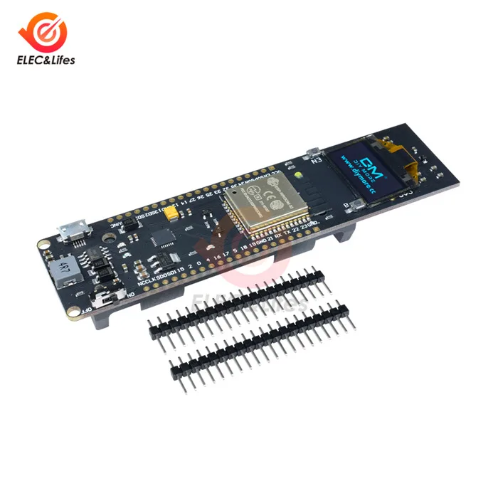 blue 0,96 ''OLED ESP32 макетная плата WiFi Bluetooth щит 18650 Держатель литиевой батареи ESP-32 ESP8266 CP2102 секционный модуль - Цвет: blue
