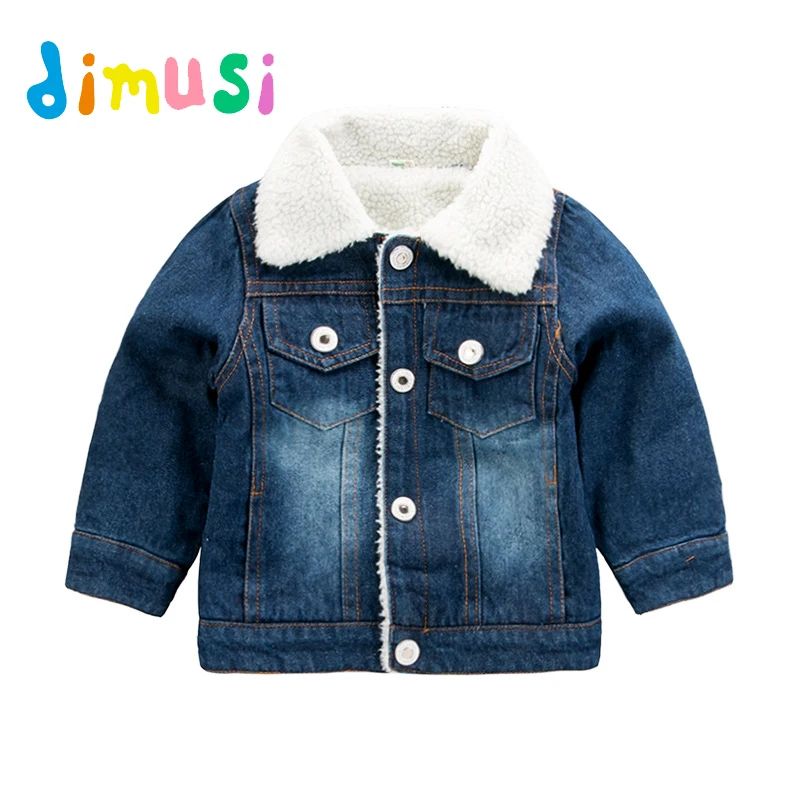 Dimusi Winter denim Jacket boys Jeans Jackets Retro Plus Thick Velvet Denim Jacket kids Tactical warm Windbreaker Jeans Coats