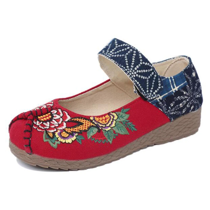 Женские туфли на плоской подошве thagrant Mary Janes с цветочной вышивкой повседневная