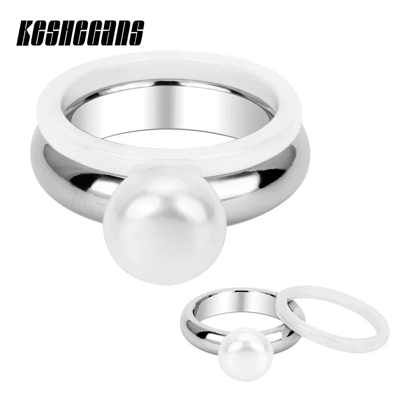 Женское кольцо из белой керамики 2 шт./компл. | Украшения и аксессуары