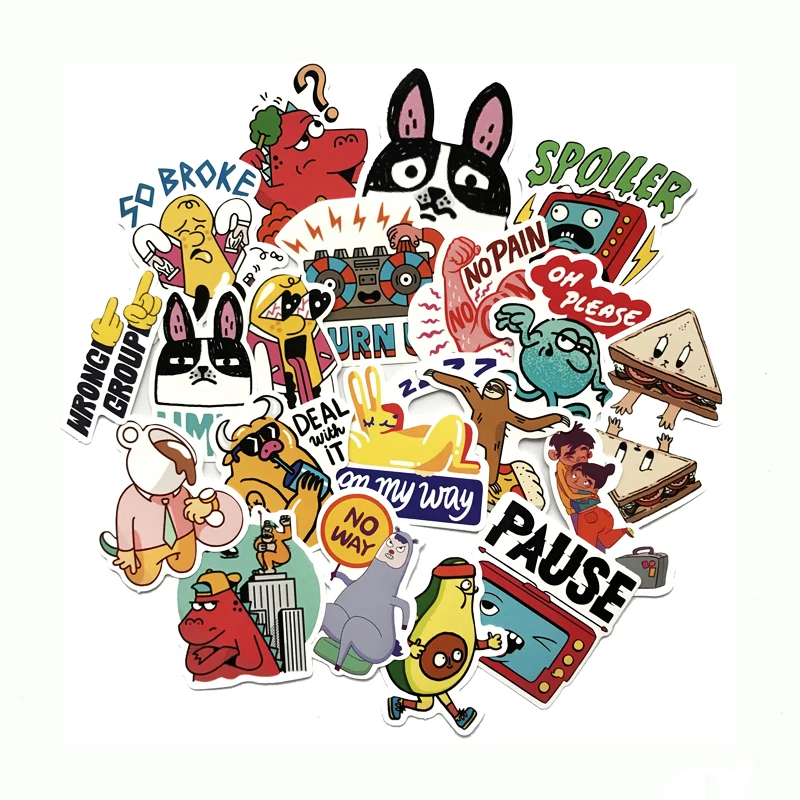 

20 PCS cartoon children graffiti Stickers For Laptop Skateboard Luggage Car Styling Bike JDM Doodle Decals Cool Waterproof
