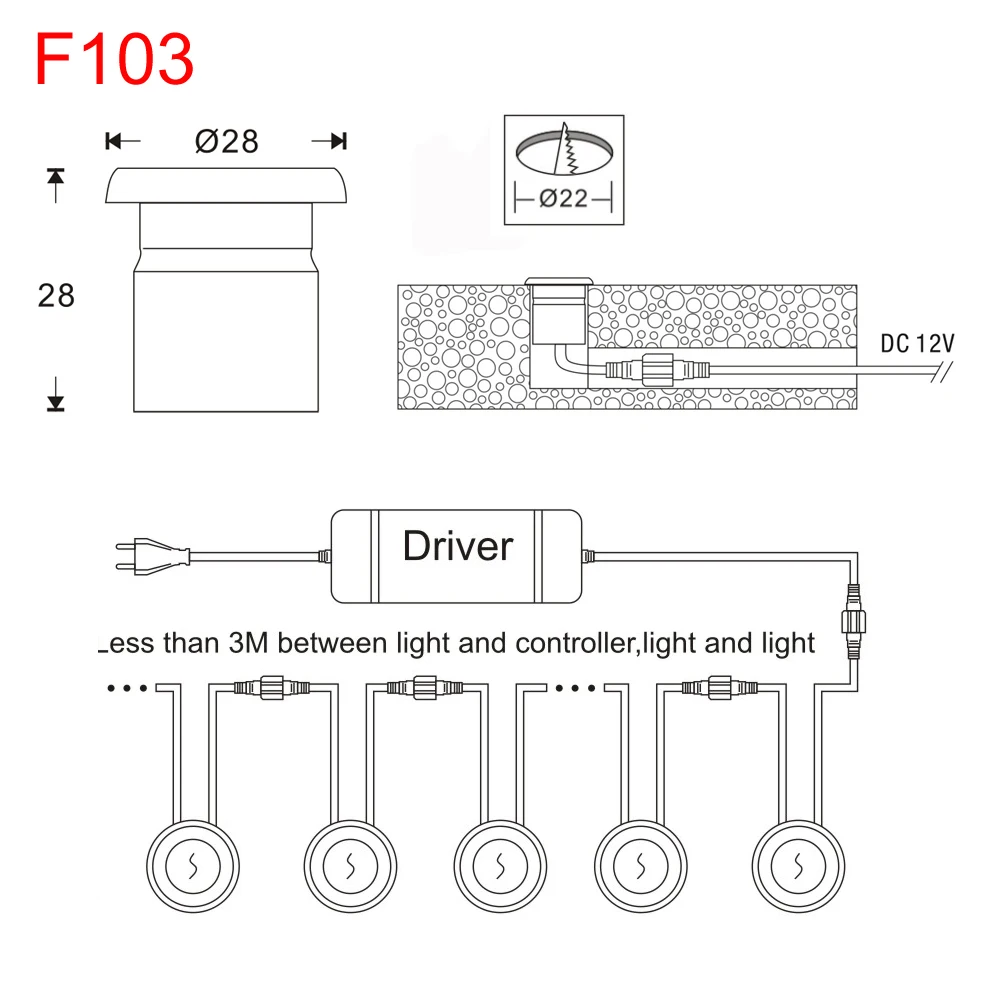 Встраиваемый светодиодный настенный ночник для лестницы 10 шт./лот 12 В
