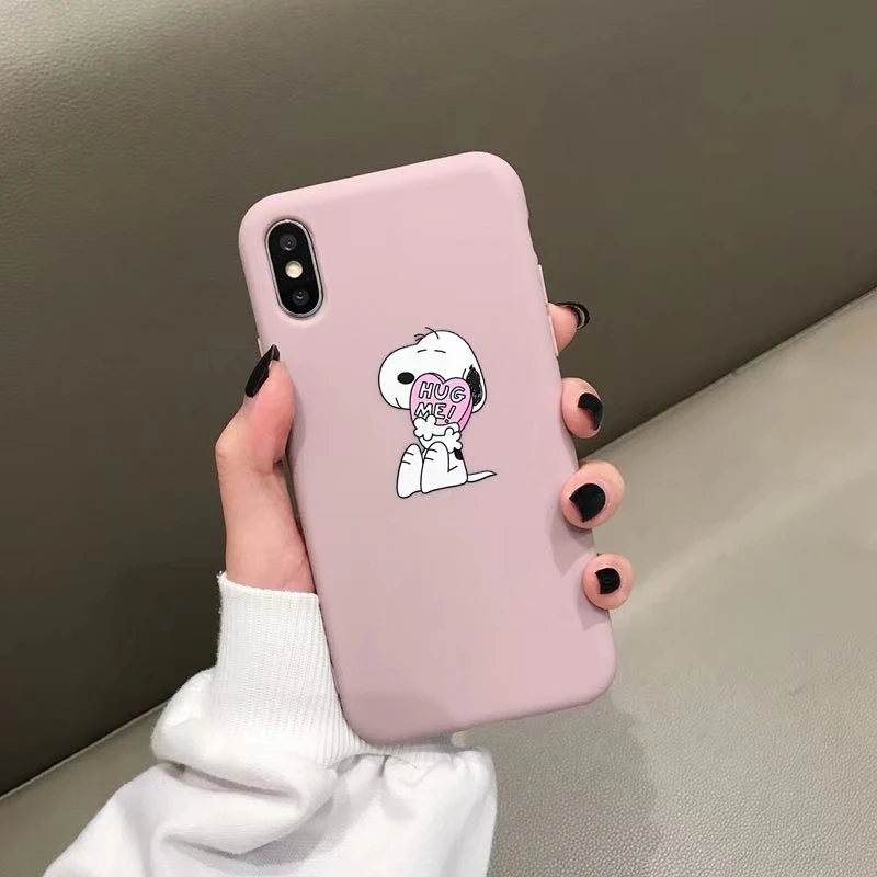 iPhone 6 6s 6Plus Phone Case for 7 8 Plus X XR XS Max Cute Cartoon Snoopy Soft TPU Drop Protection |