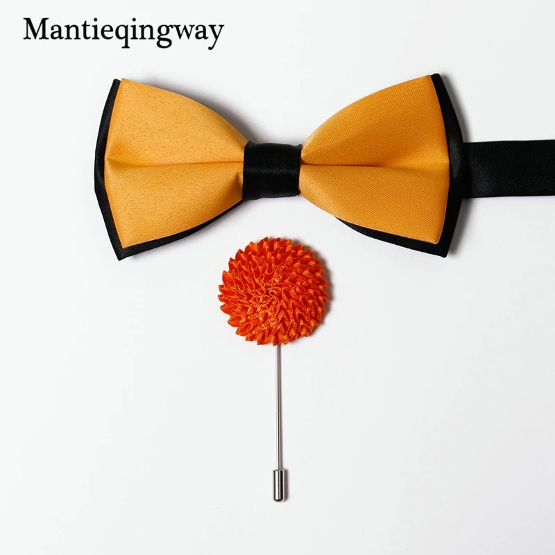 Mantieqingway новый бренд 6 см полиэстер галстук-бабочка и брошь булавки набор для