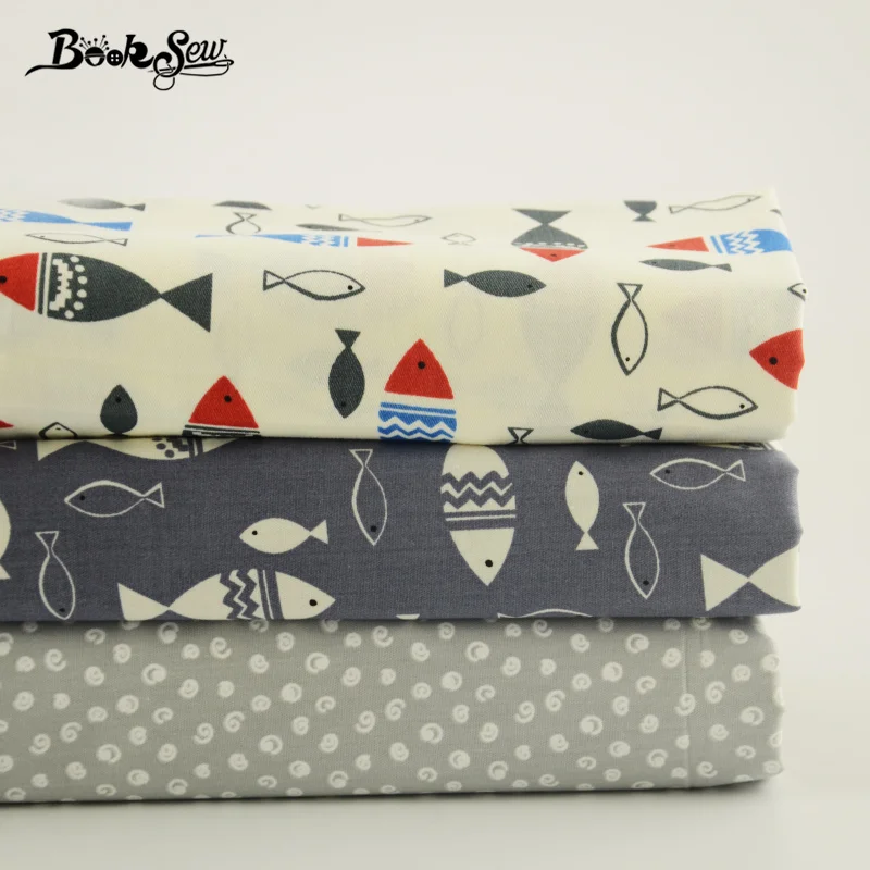 Booksew 100% хлопчатобумажная саржевая ткань 3 шт. различные цвета и дизайн четверть