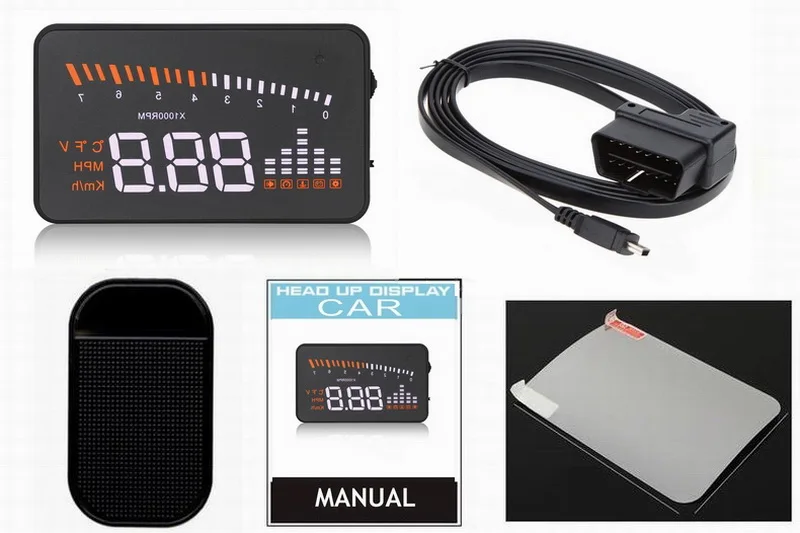 

KM MPH Alarm head up display Multi color Digital voltage car display 3 inch HD screen Smart Gps X5 HUD