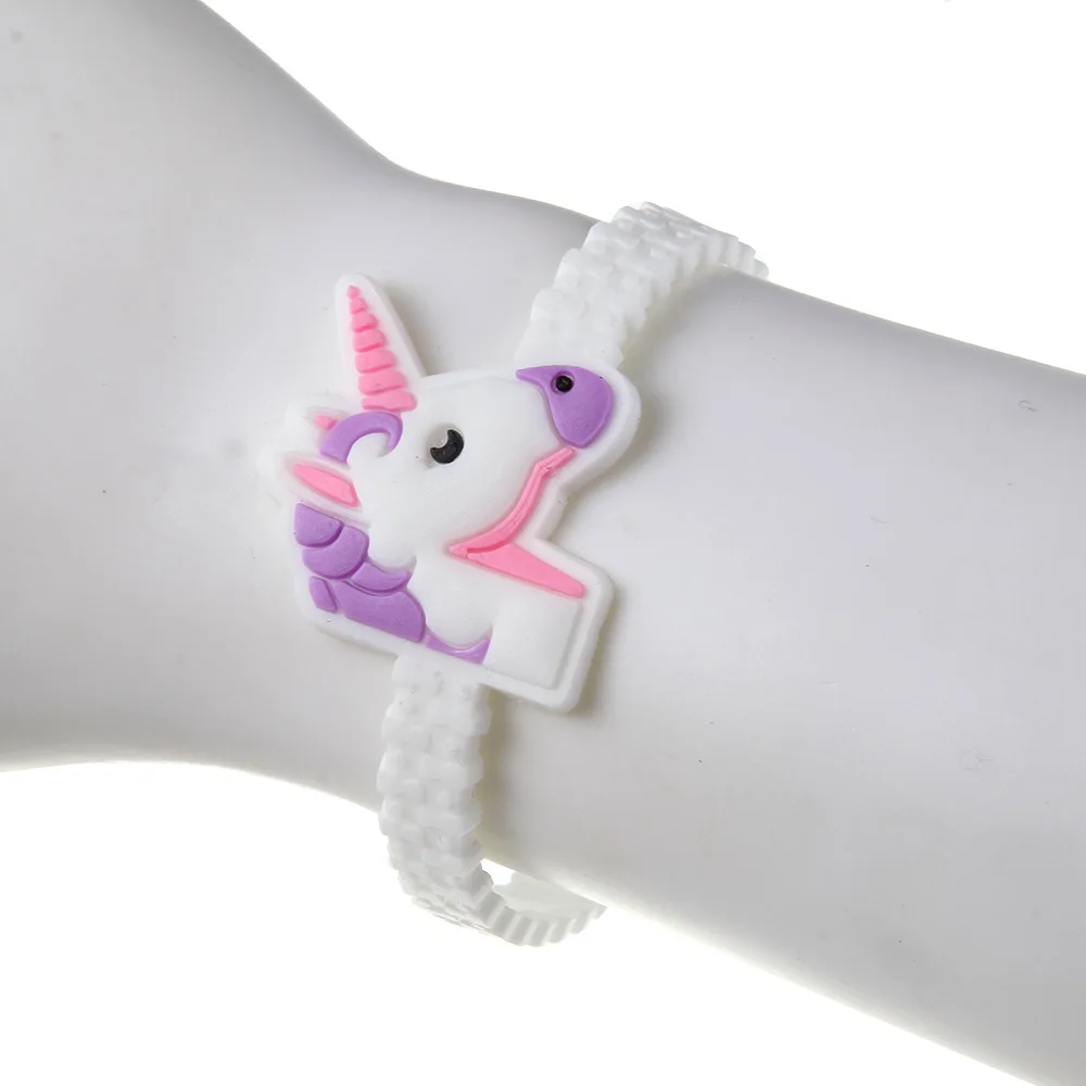 12 шт./лот Единорог резиновые браслеты силиконовый браслет обруч День Рождения