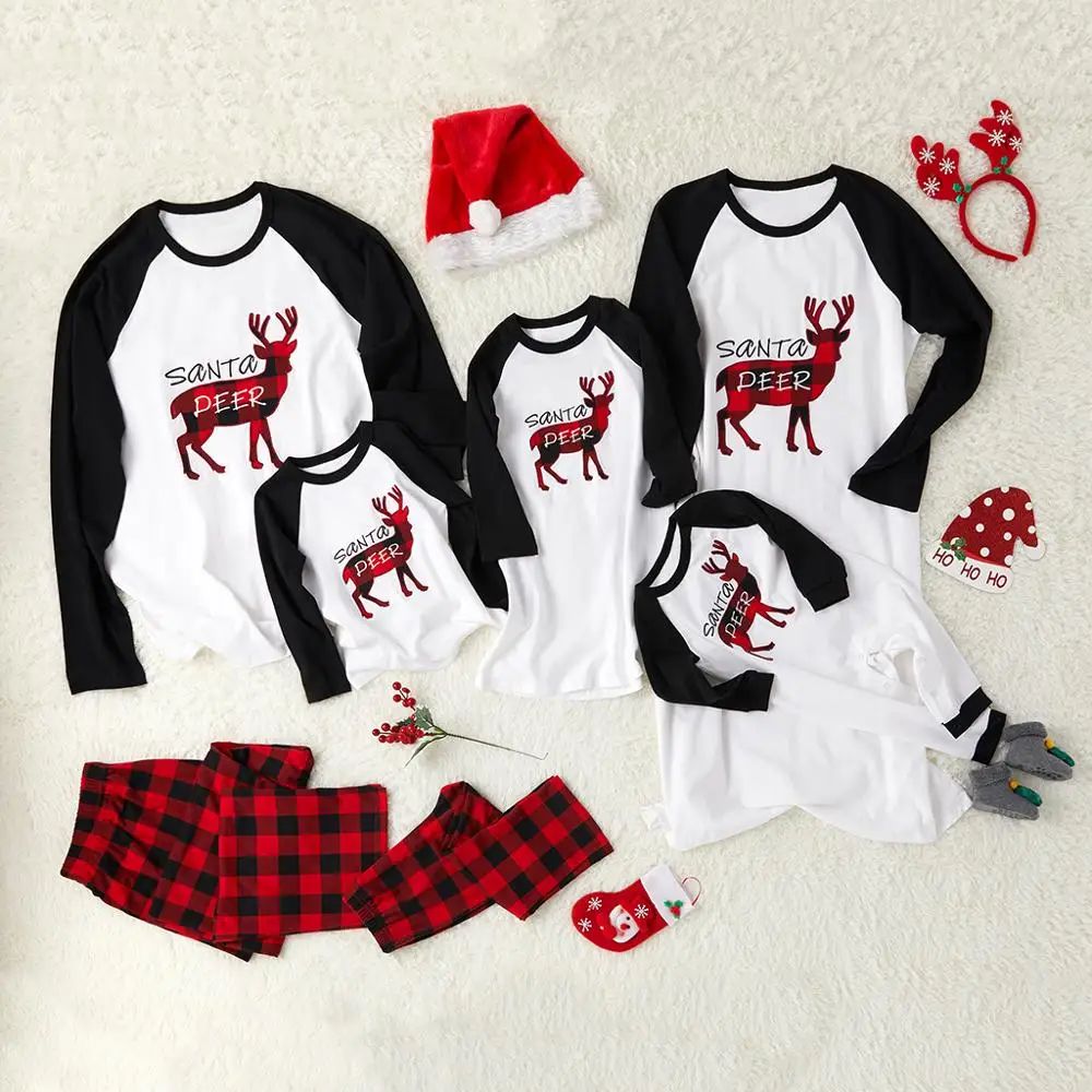 PatPat/осенне зимние новые удобные рождественские пижамы для всей семьи с