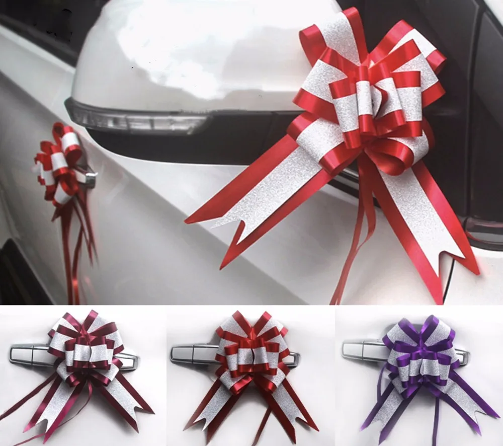 Блестящая двойная строчка цвет 50 мм большой бант лента бабочка для упаковки