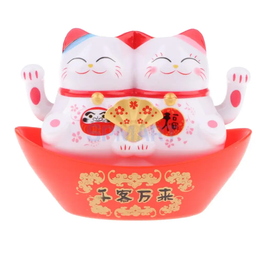 C Maneki Neko Твин животное Модель Дети трясущиеся руки фигурка игрушка Солнечный счастливый кот автомобиль орнамент домашний декор друзья подарок - Цвет: C