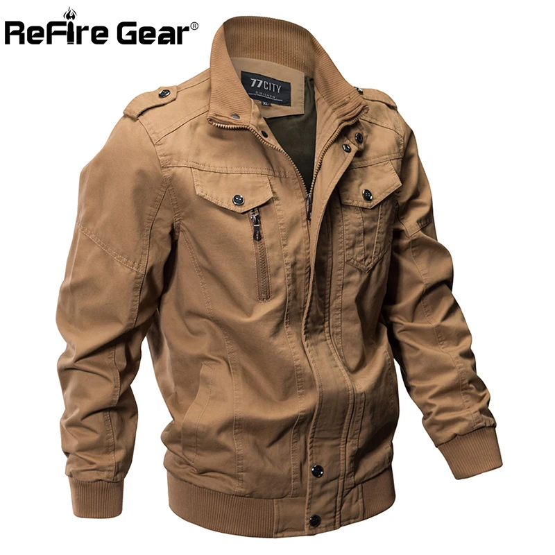 Куртка ReFire Gear Мужская тактическая хлопковая армейская куртка пилот в стиле