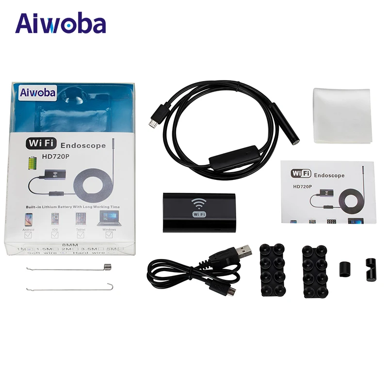 Aiwoba HD 8 мм объектив Wi-Fi эндоскоп Камера 3.5 м кабель Водонепроницаемый бороскоп