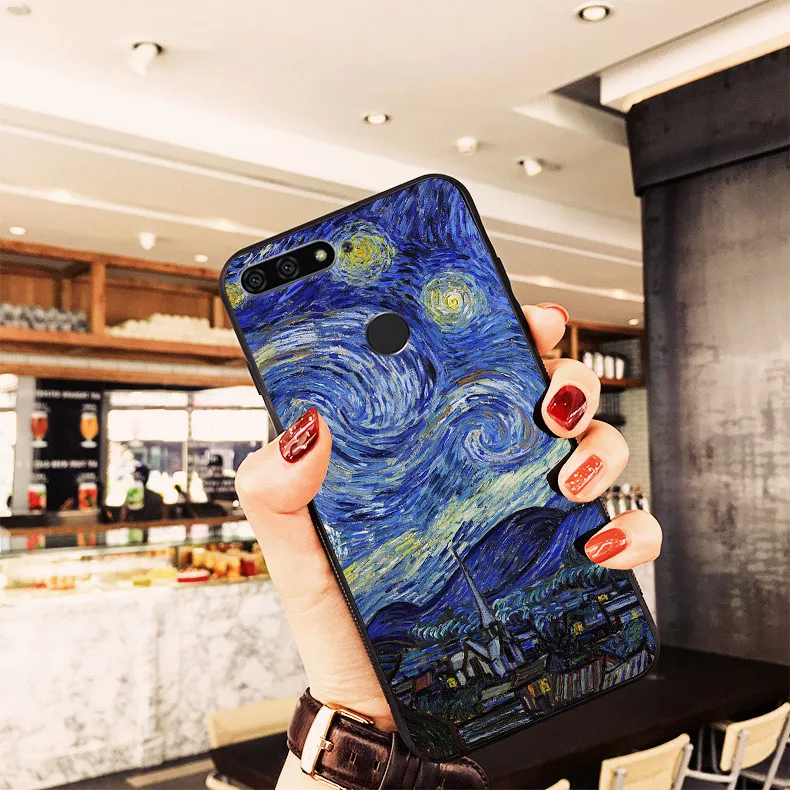 Силиконовый чехол Huawei Y6 Prime 2018 Honor 7A Pro Enjoy 8E с 3D принтом Ван Гога силиконовые чехлы
