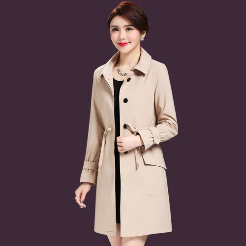 Autumn Korean Version Women Windbreaker New Style Winter Pure Color Xxxxl Designs Female Work Wear Simple Fashion Slim Coat | Женская