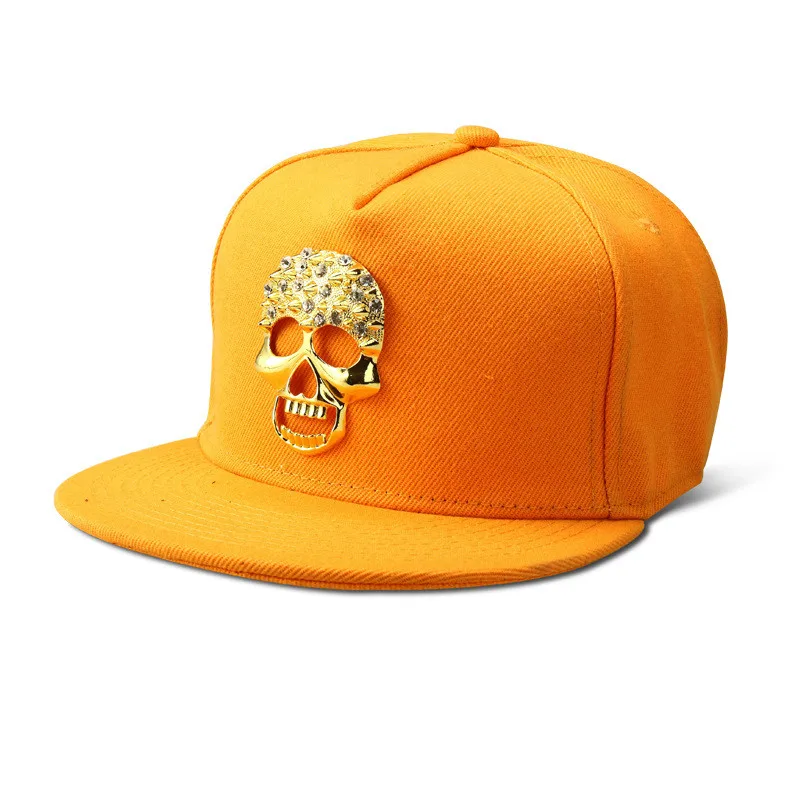 Bling Diamond Ghost Хлопковые бейсболки шапки для мужчин и женщин Gorras golf bone Golden Skull Head