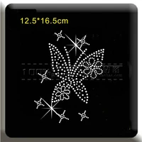 2pclot butterfly patches iron on crystal transfers design hot fix rhinestone rhinestone iron on transfers designs for shirt
