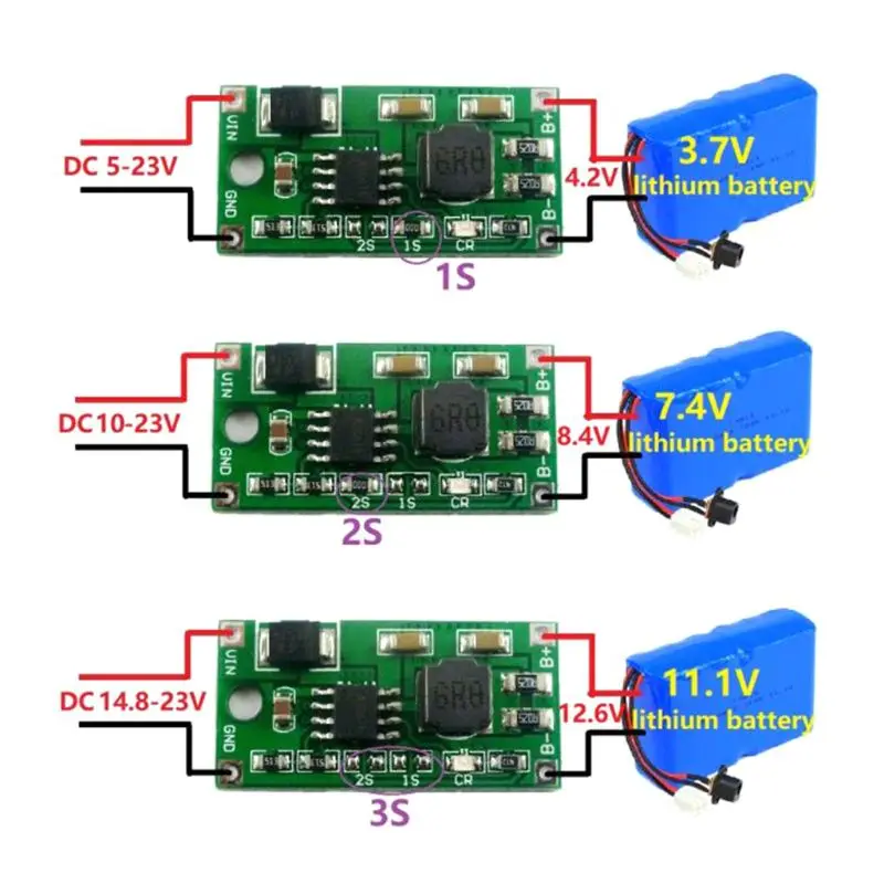 DC 5 V 23V 4 2 V/8 V/12 6 lithim ионный Батарея Зарядное устройство Multi Cell синхронный бак для 3 7