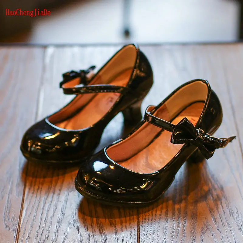 Туфли на высоком каблуке для девочек обувь детей среднего и большого возраста