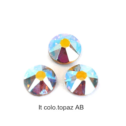 Lt.Colorado Topaz AB 1440 шт, 8 больших, 8 маленьких граней, блестящие стразы с плоской задней стороной, стеклянные хрустальные стразы без горячей фиксации, украшения для ногтей B3415 - Цвет: Lt.Colorado Topaz AB