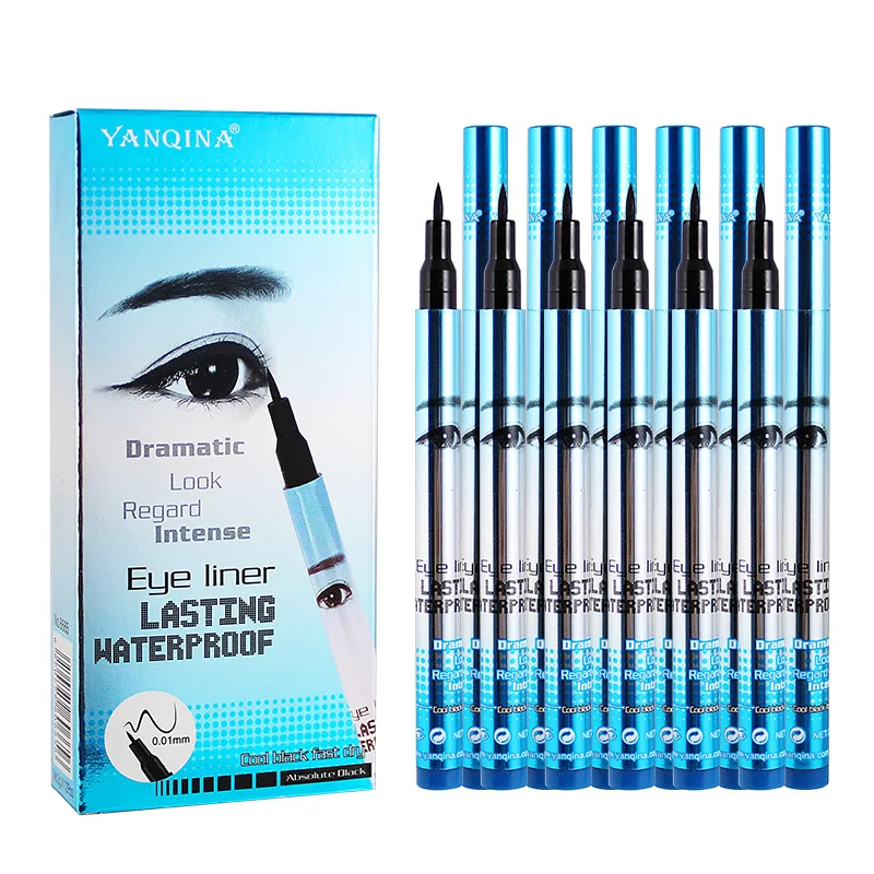 YANQINA New Makeup Black Liquid Eyeliner Quick Dry Waterproof Not Dizzy Long-Lasting Eye Liner 3 Colors Tube |