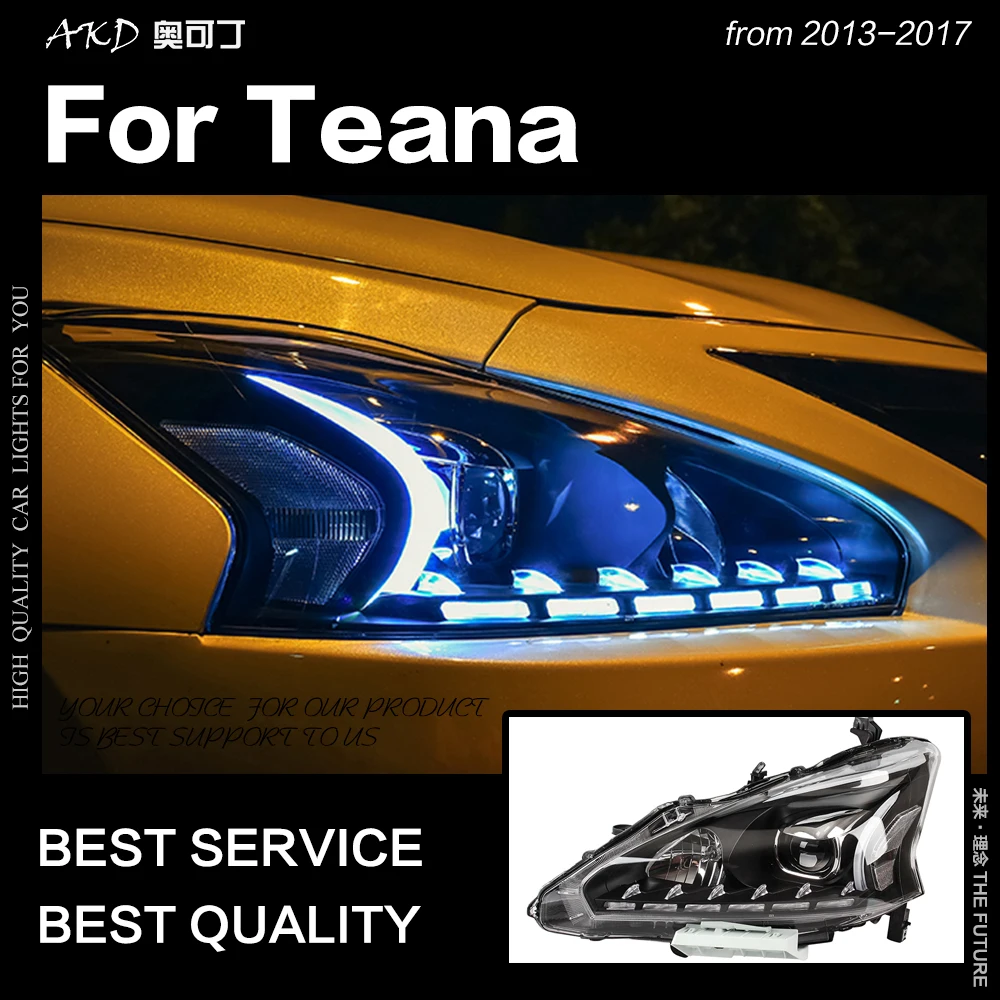 АКД стайлинга автомобилей фар для Nissan Teana Altima светодиодный фар 2013- DRL Hid вариант фара ангельский глаз луч автомобильные аксессуары