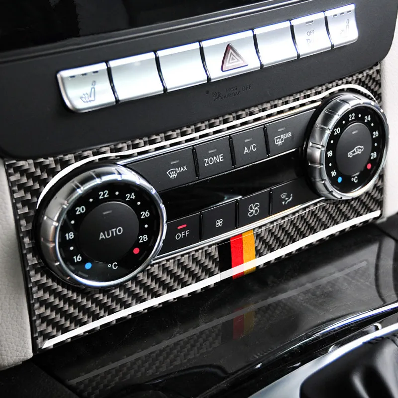 Карбоновое волокно кондиционер CD панель украшение Накладка для Mercedes Benz C Class W204 2010-2013 Автомобиль Стайлинг интерьер