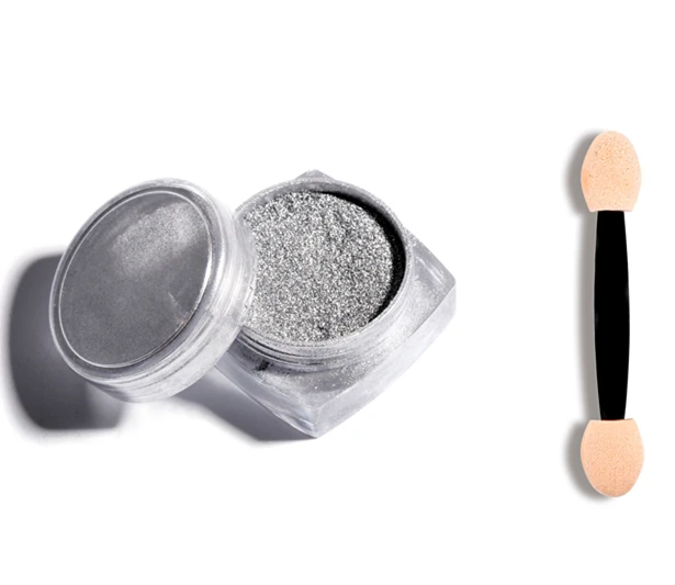 1pcs Silver Color ROSALIND блеск для ногтей порошок зеркальная пудра для ногтей Гель-лак хромированная пудра Блеск волшебный зеркальный эффект Маникюр для дизайна ногтей - Цвет: 1pcs Silver Color