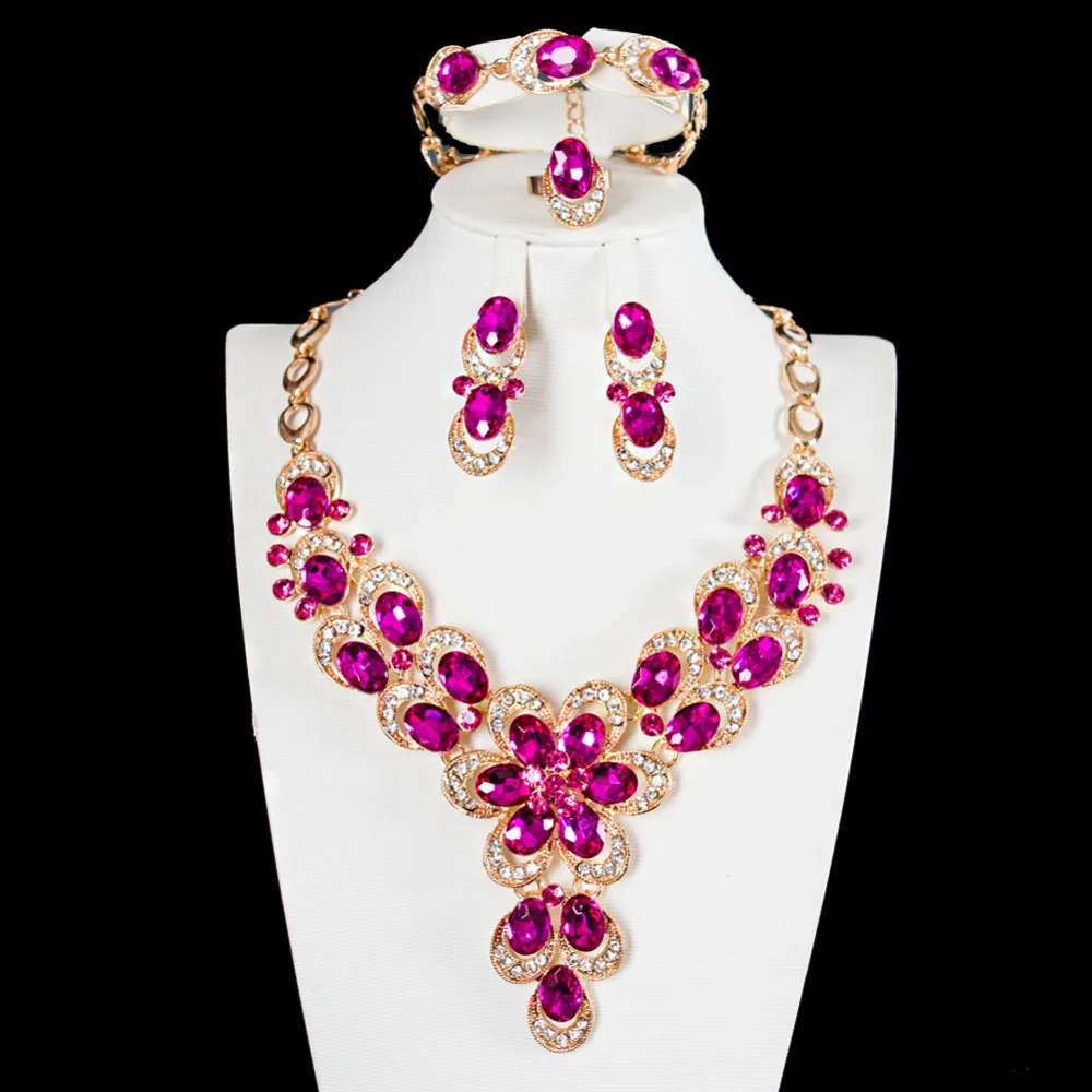 LAN PALACE нигерийская бижутерия австрийский хрусталь серьги ожерелье кольцо