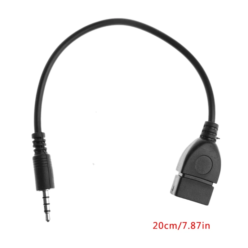 3 5 мм штекер Jack к USB 2 0 Женский автомобильный стерео AUX аудио конвертер адаптер
