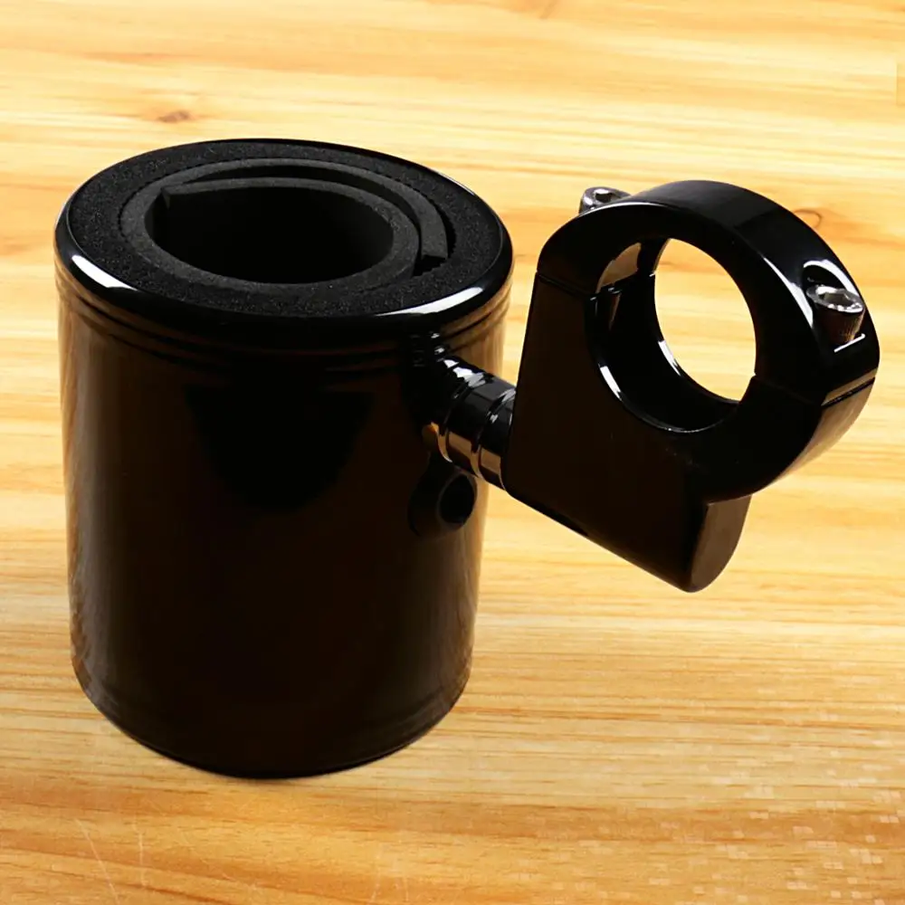 Online Portavasos Ajustable Negro Brillante Para Motocicleta Harley Touring Street Glide ATV Universal FLH/T FLHX