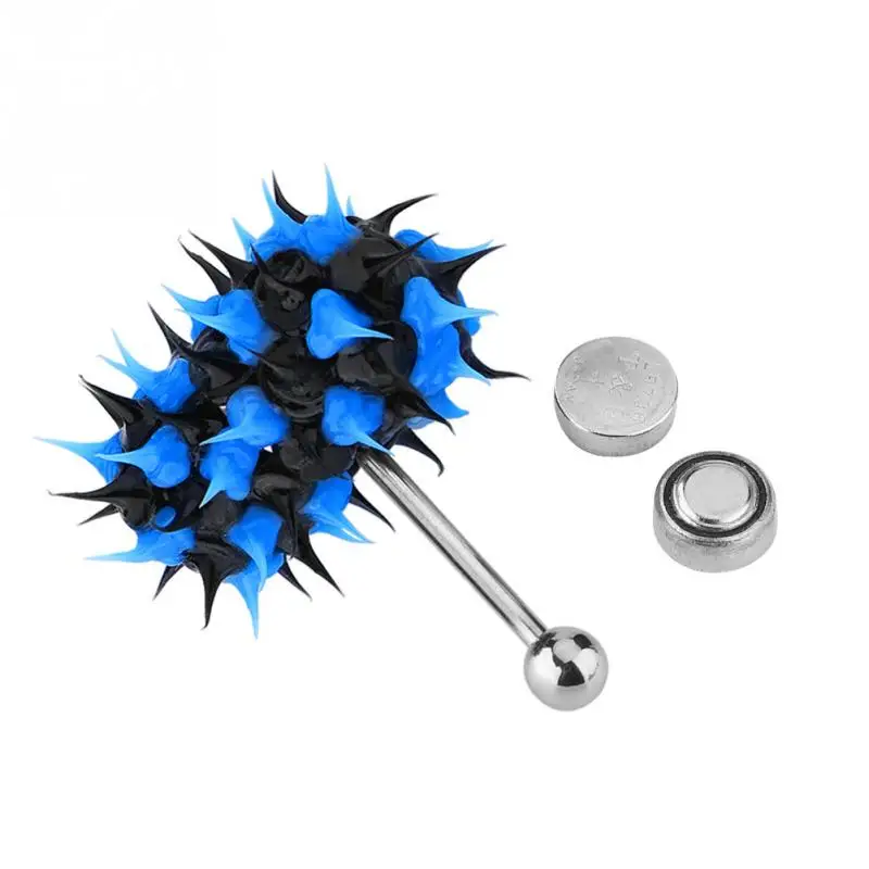 Black Blue 3 типа унисекс крутой вибрирующий язык кольцо Штанга из нержавеющей стали пирсинг-штанга для языка бар шпилька нательное пирсинг-кольцо ювелирные изделия - Окраска металла: Black Blue
