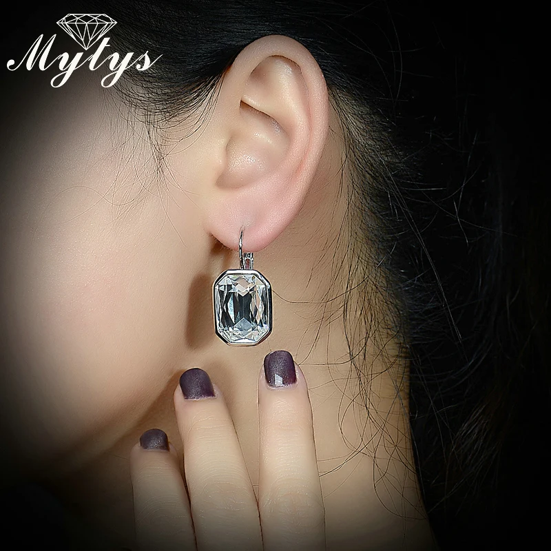 Женские серьги Mytys Разноцветные серьги-капельки с кристаллами высокого уровня