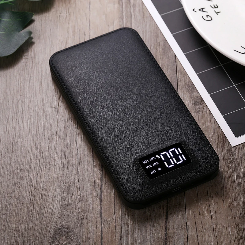 10000 мАч портативное Внешнее зарядное устройство с двойным USB ЖК-дисплеем портативное быстрое зарядное устройство для Xiaomi Mi iPhone 6 7 8 X
