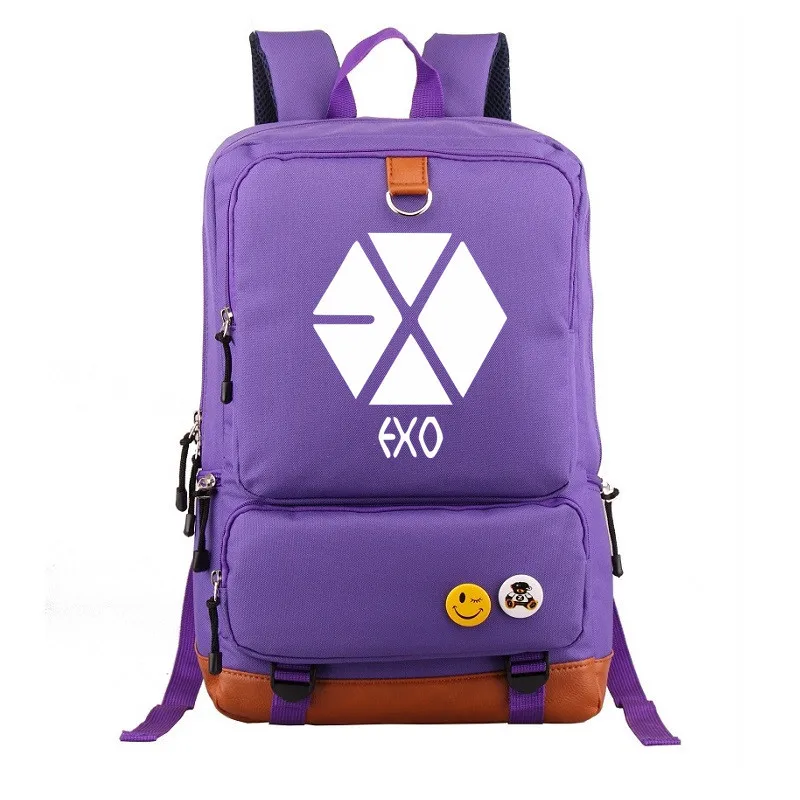 Новинка года,, рок, выцветание, Алан, ходунки, EXO GOT7, AC/DC, Детские портфели для подростков, школьные сумки, парусиновые мужские Студенческие рюкзаки