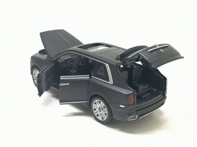 1:32 шкала Rolls Royce Cullinan литая под давлением машина металлическая модель звук и светильник оттягивается SUV 7 дверей можно открыть для детей подарки игрушки