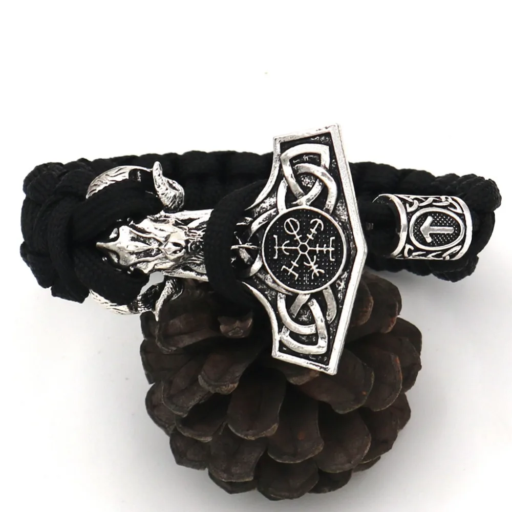 Thor hammer Nodic Vikings кулон с рунами ожерелье mjolnir Viking Valknut Амулет браслет "овца" мужские ювелирные браслеты