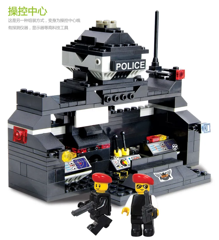 Candice guo plastic block toy building model game city police special policeman Armoured Patrol Team birthday gift assemble 1set | Игрушки и