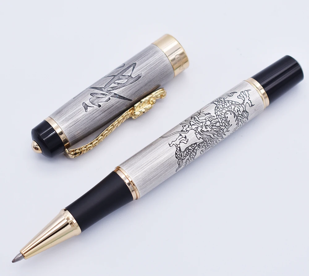 Винтажная Шариковая ручка Jinhao с чернилами наполнитель дракона серое письмо