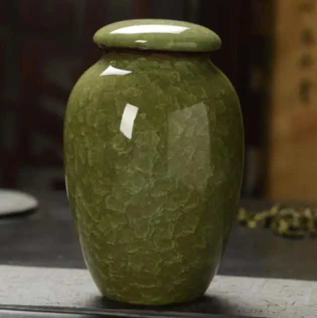 Light Green Небольшой лаконичный керамический ледяной ящик для чая, мини контейнер для хранения, чайная банка, герметичный контейнер для конфет и чая, аксессуары - Цвет: Light Green