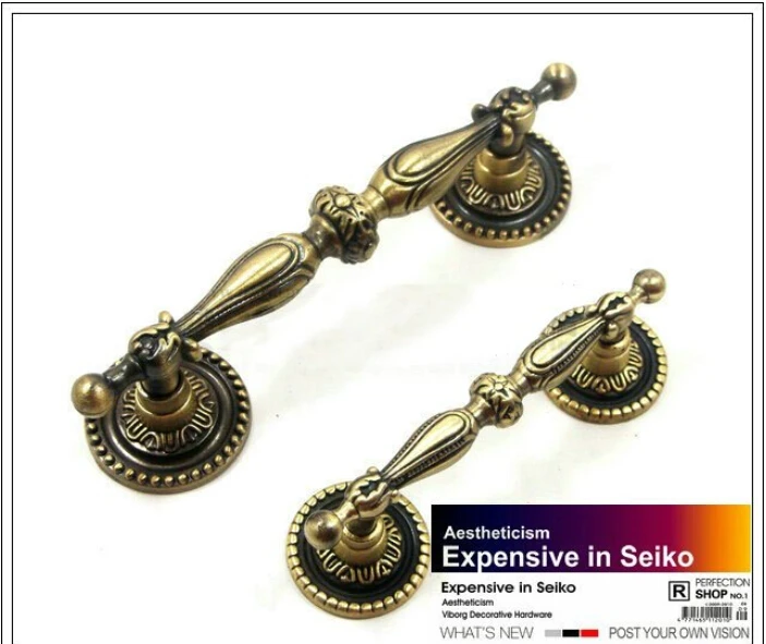 Ручка для дверцы шкафа в классическом стиле бронза античный стиль (C.C.64 мм длина: 90