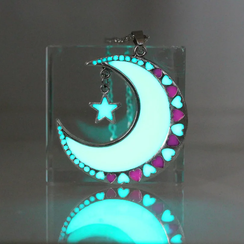 Ожерелье с подвеской в виде светящейся Луны|necklace moon|glow in darkglow the dark |