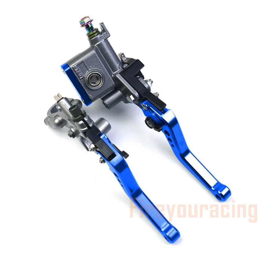 Blue One Pair Fireyouracing рычаг 7/8 ''мотоциклетная ручка Тормозная Линия рычаг сцепления для Honda CR85 CR125 CR250 Байк питбайк KTM Duke SX EXC - Цвет: Blue One Pair