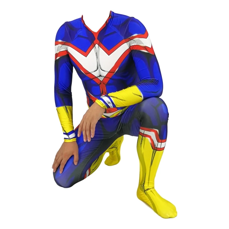 3D принт academic All Might Косплей Костюм зентай лайкра спандекс Полный тела изысканный