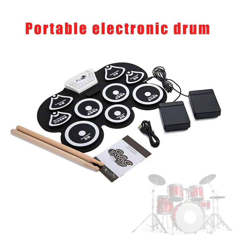 Новый электронный рулонный барабан Pad Kit Портативный Силиконовый складной с