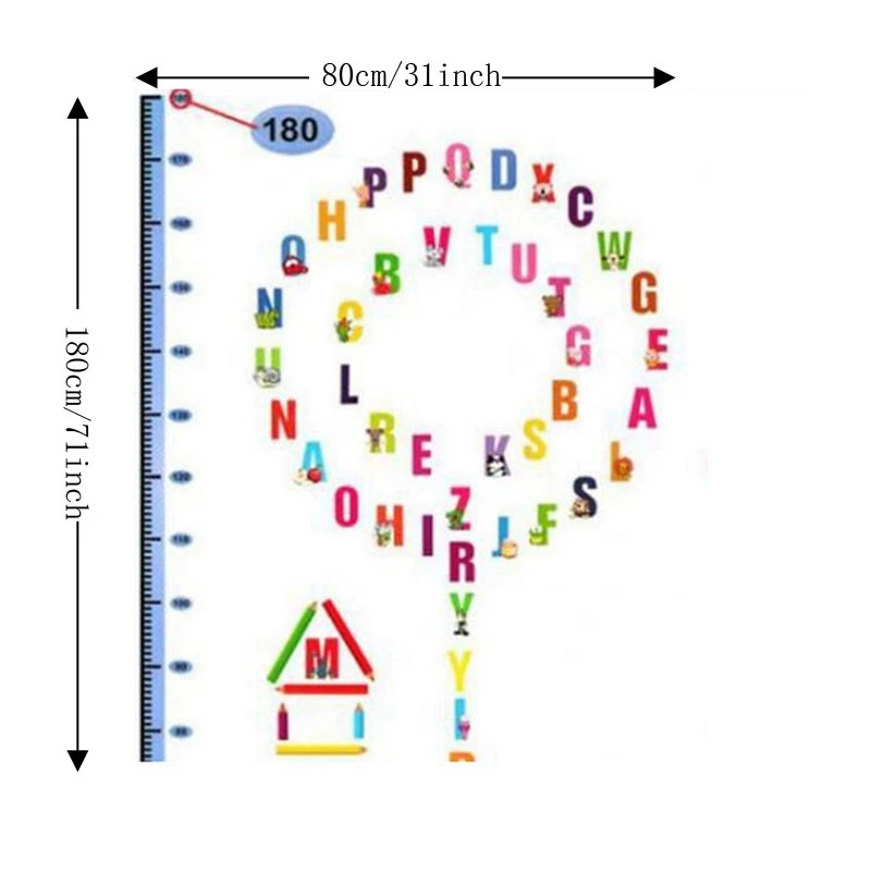 Стикер Zs 180*80 см/71*31 дюйма Наклейки на стены с буквами для детской комнаты