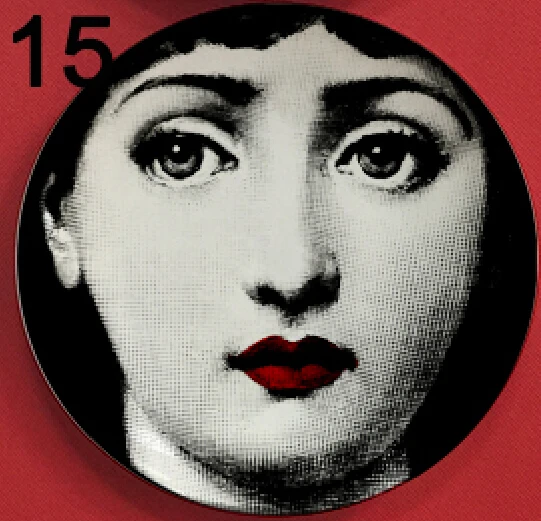 Горячая rosenthal Piero fornasetti тарелки Красивые иллюстрации подвесные декоративные ремесленные блюда для дома/отеля/бара фоновое украшение тарелка - Цвет: 15