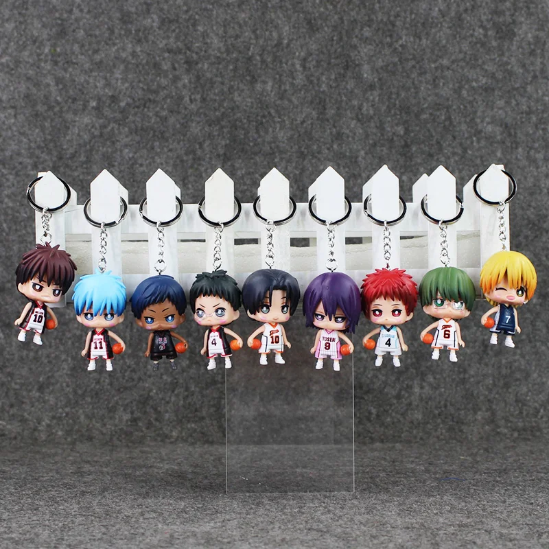 Брелок 9 шт./лот Kuroko без корзины Tetsuya Ryota Taiga Kagami Daiki atсус сейюр баскетбольные